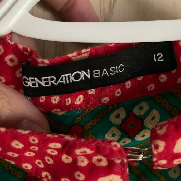 GENERATION Basic Vibrant Indian Patterned Glare Tunic Top Mini Dress Sz 12 - Picture 6 of 9
